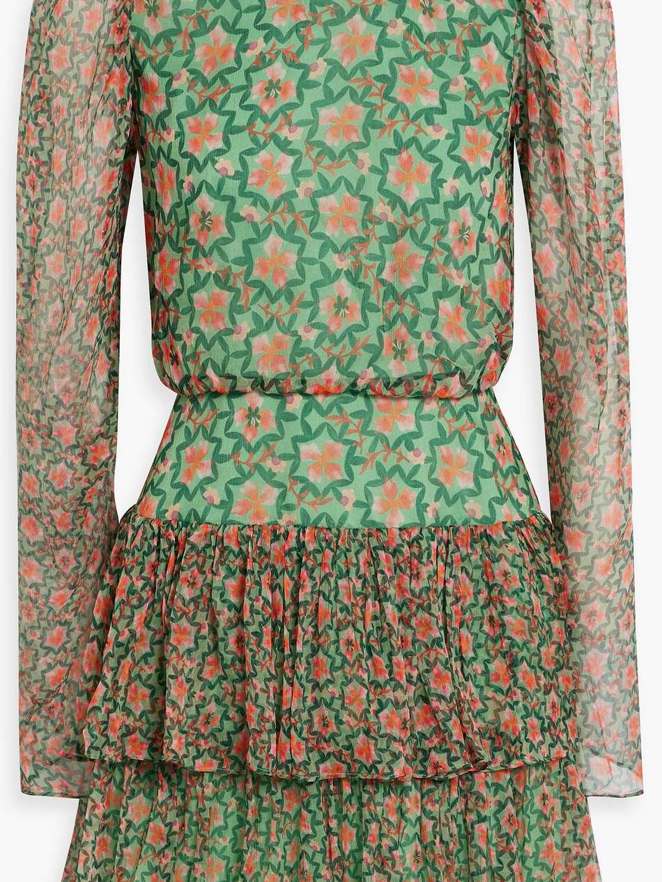 ava printed silk-georgette mini dress