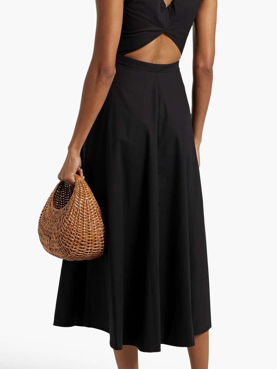 zoey cutout cotton-blend poplin midi dress