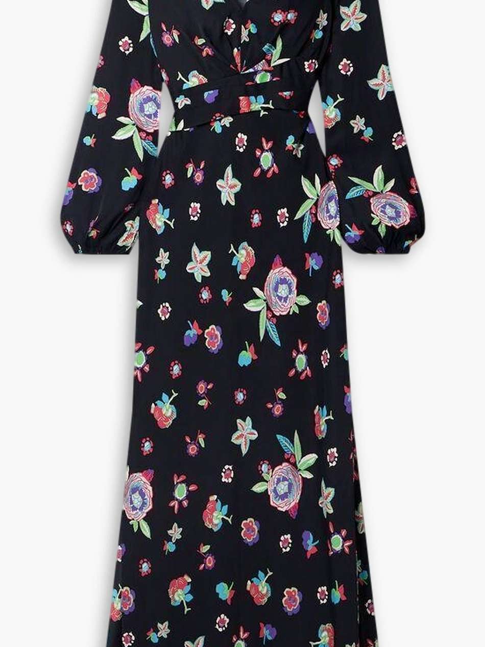 monika wrap-effect floral-print crepe de chine maxi dress