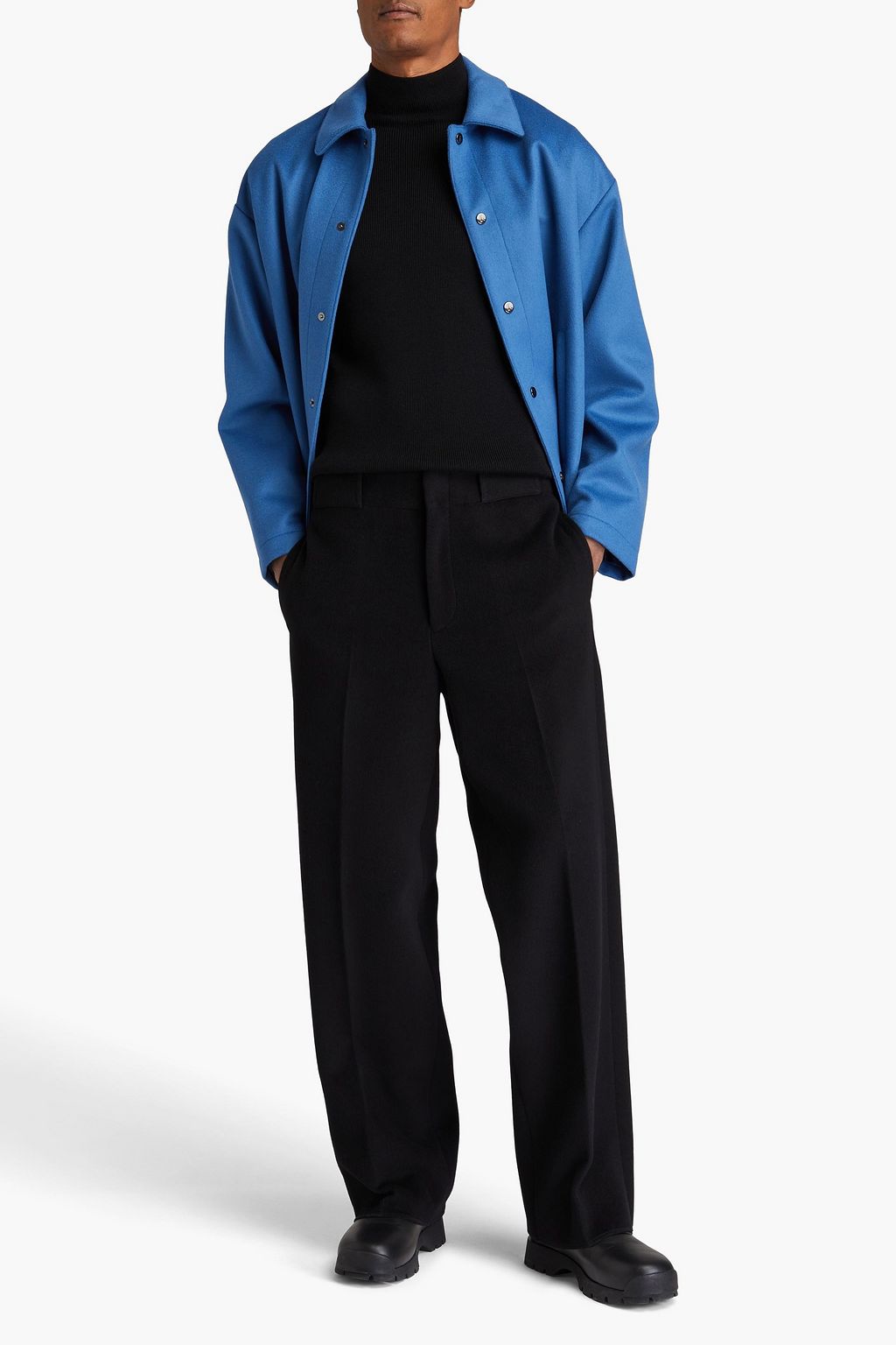 EMPORIO ARMANI Wool-blend felt pants
