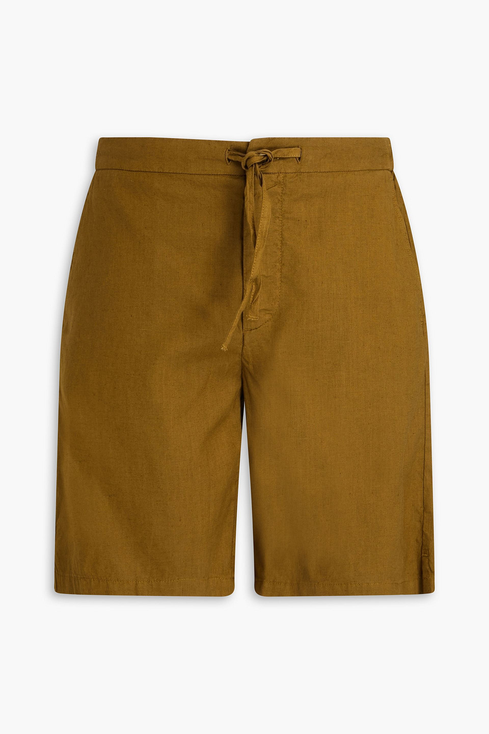 Frescobol Carioca Sergio Linen-blend Drawstring Shorts In Leaf Green