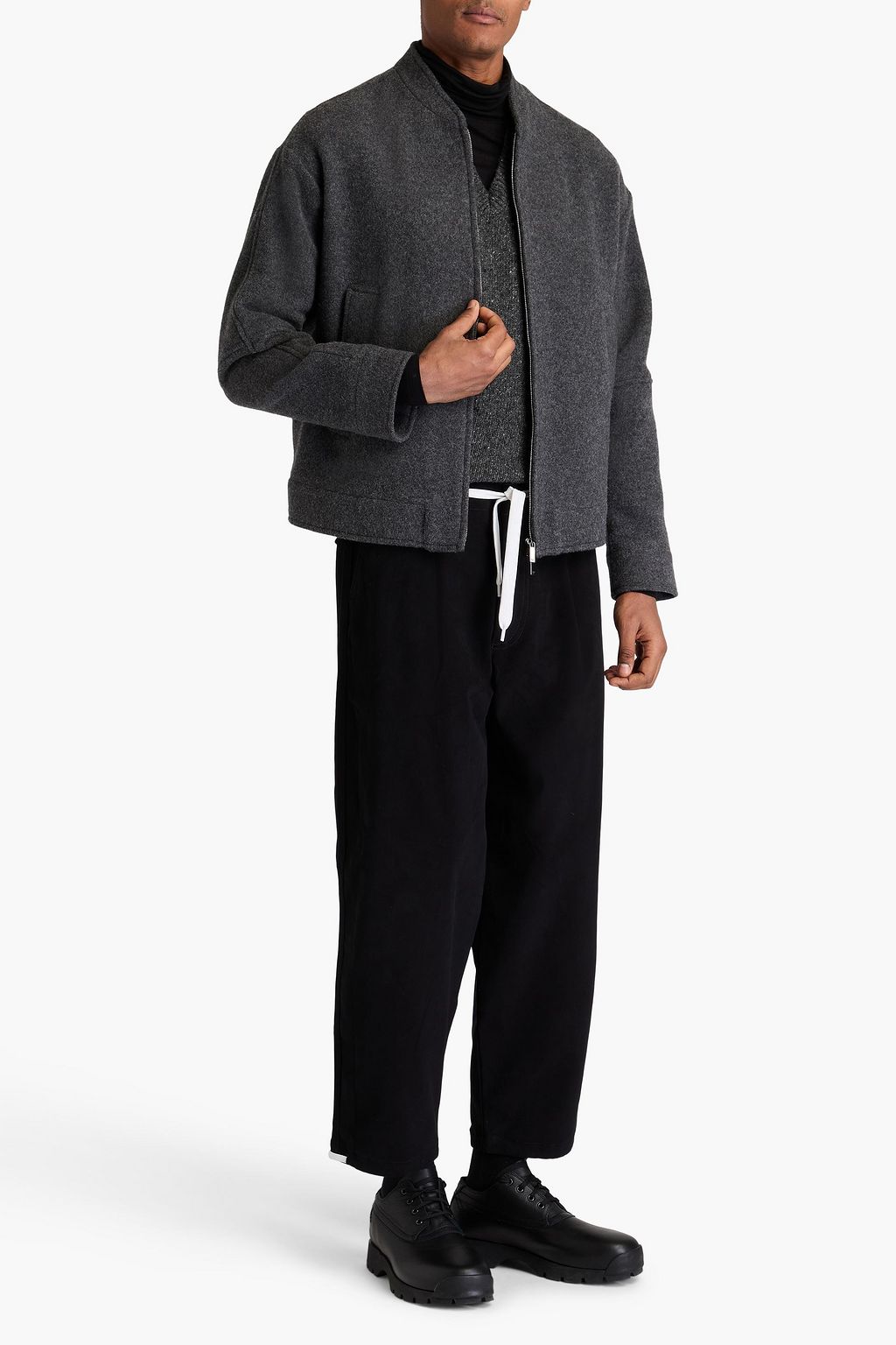 EMPORIO ARMANI 브러시드 울 혼방 펠트 재킷