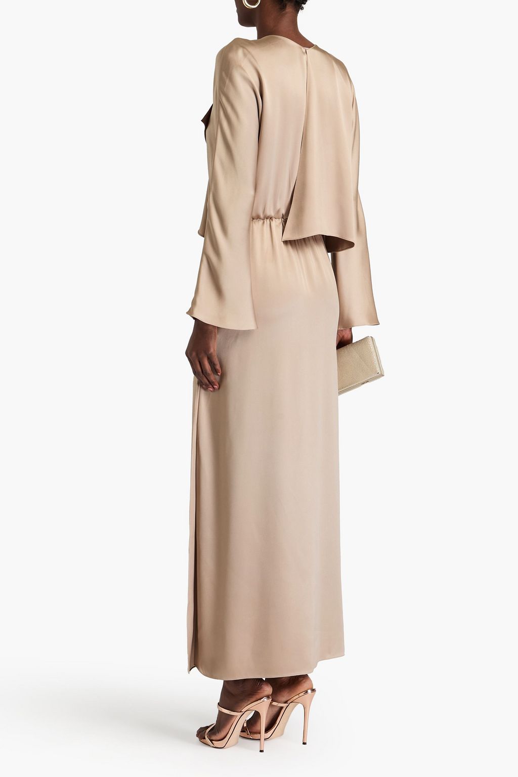 GIORGIO ARMANI Wrap-effect silk-satin maxi dress