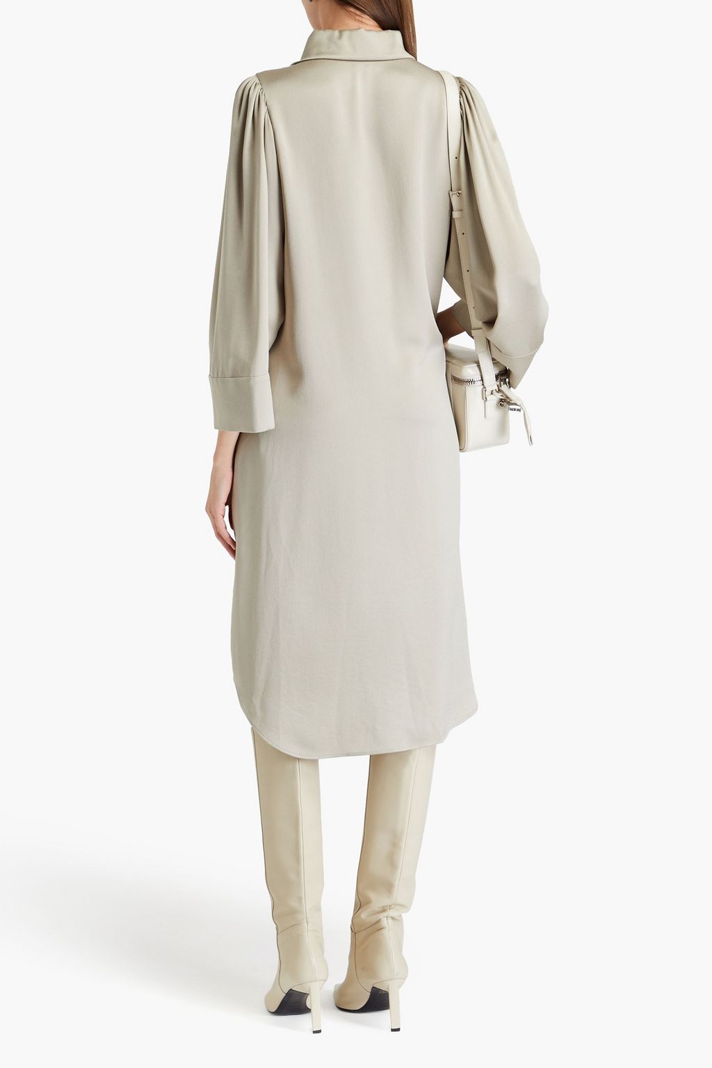 GIORGIO ARMANI Washed silk-satin crepe midi dress