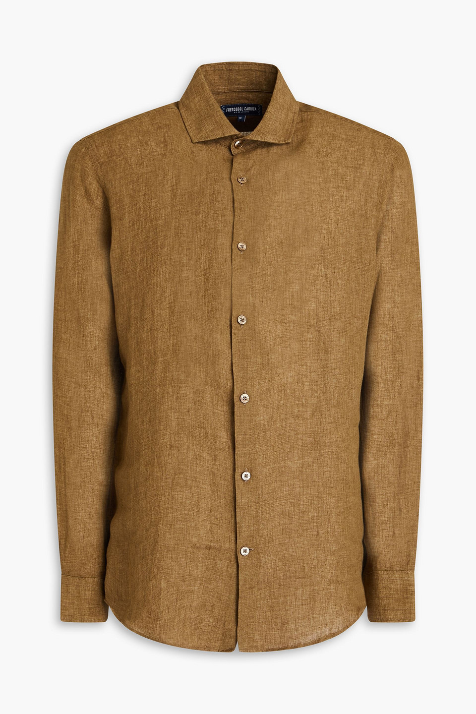 Frescobol Carioca Antonio Linen Shirt In Army Green