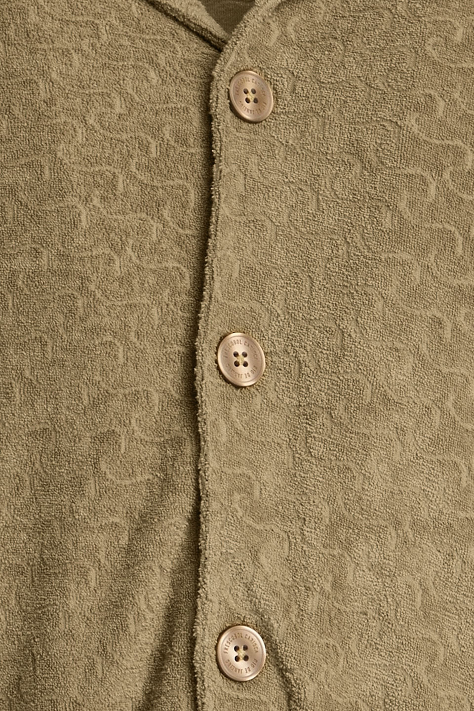 Frescobol Carioca Paco Cotton-terry Jacquard Shirt In Army Green