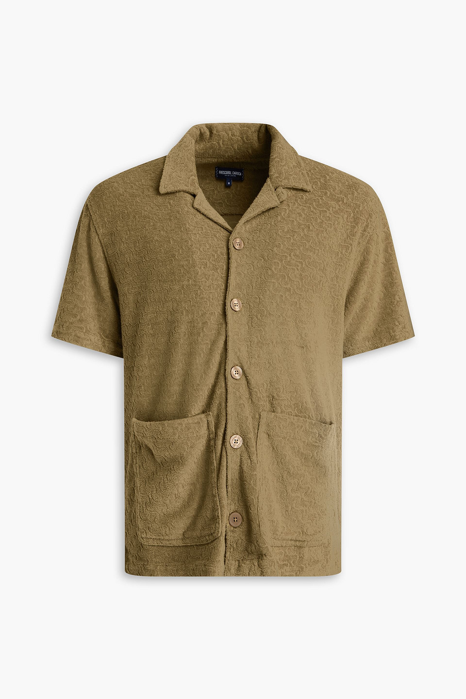 Frescobol Carioca Paco Cotton-terry Jacquard Shirt In Army Green