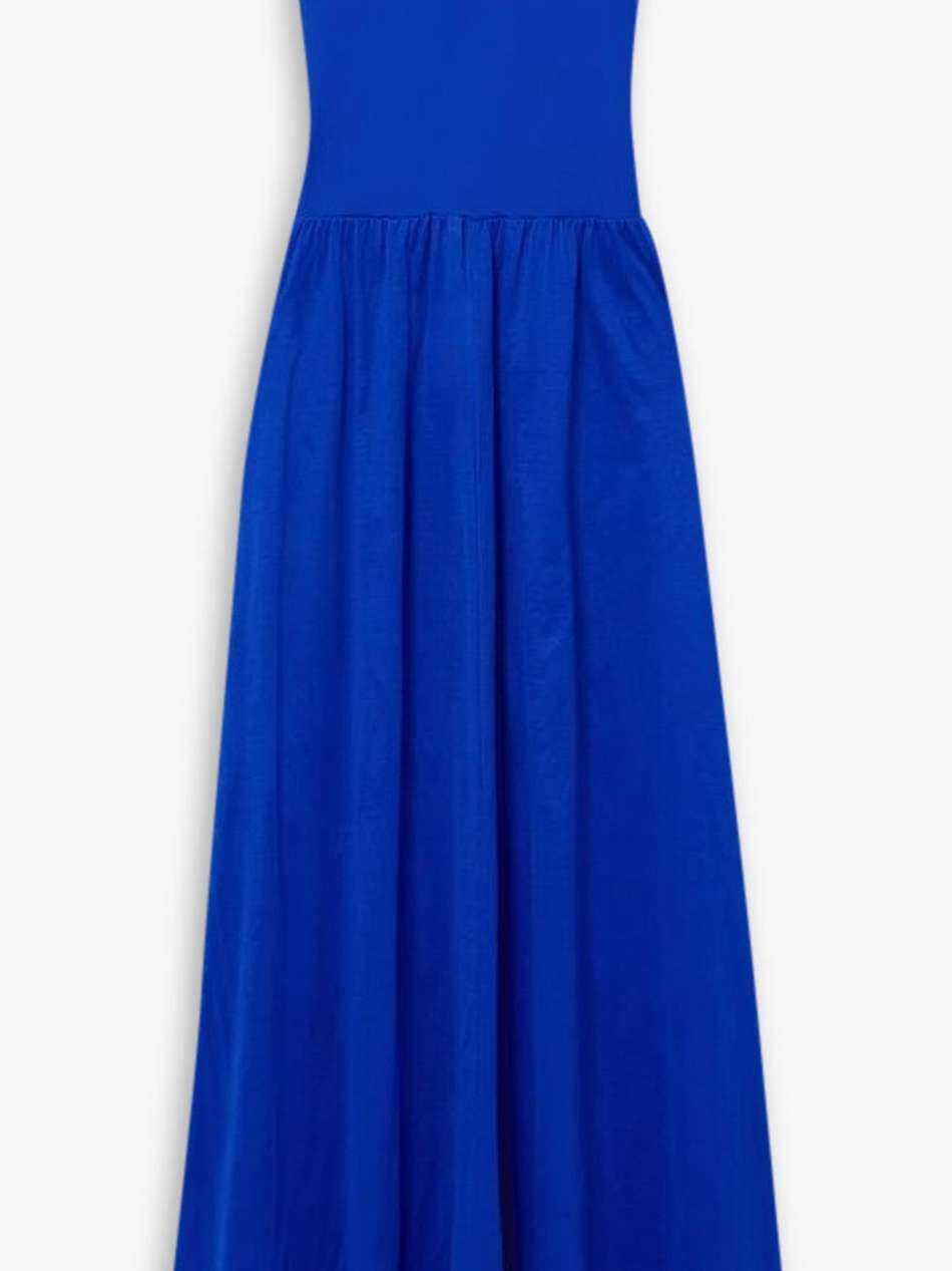 ankara strapless stretch-cotton jersey maxi dress