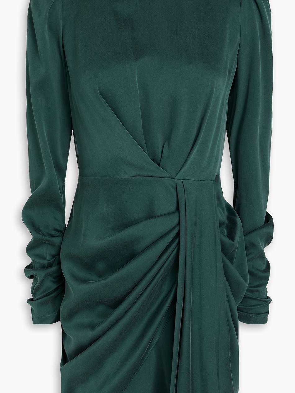 draped silk-blend satin mini dress