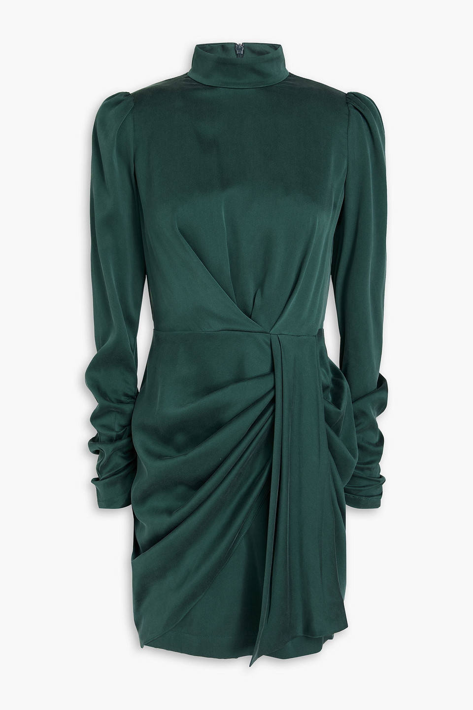 ZIMMERMANN DRAPED SILK-BLEND SATIN MINI DRESS