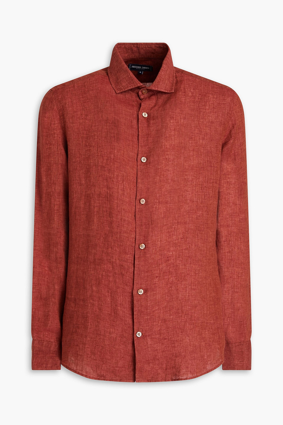 Frescobol Carioca Antonio Linen Shirt In Brick