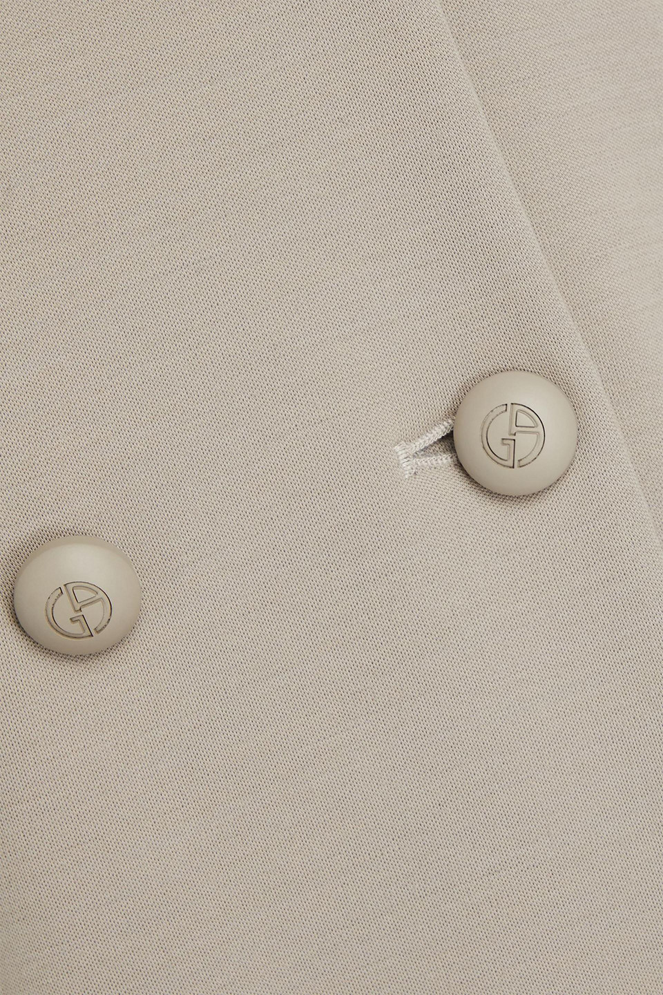 Giorgio Armani Double-breasted Jersey Jacket In Stone