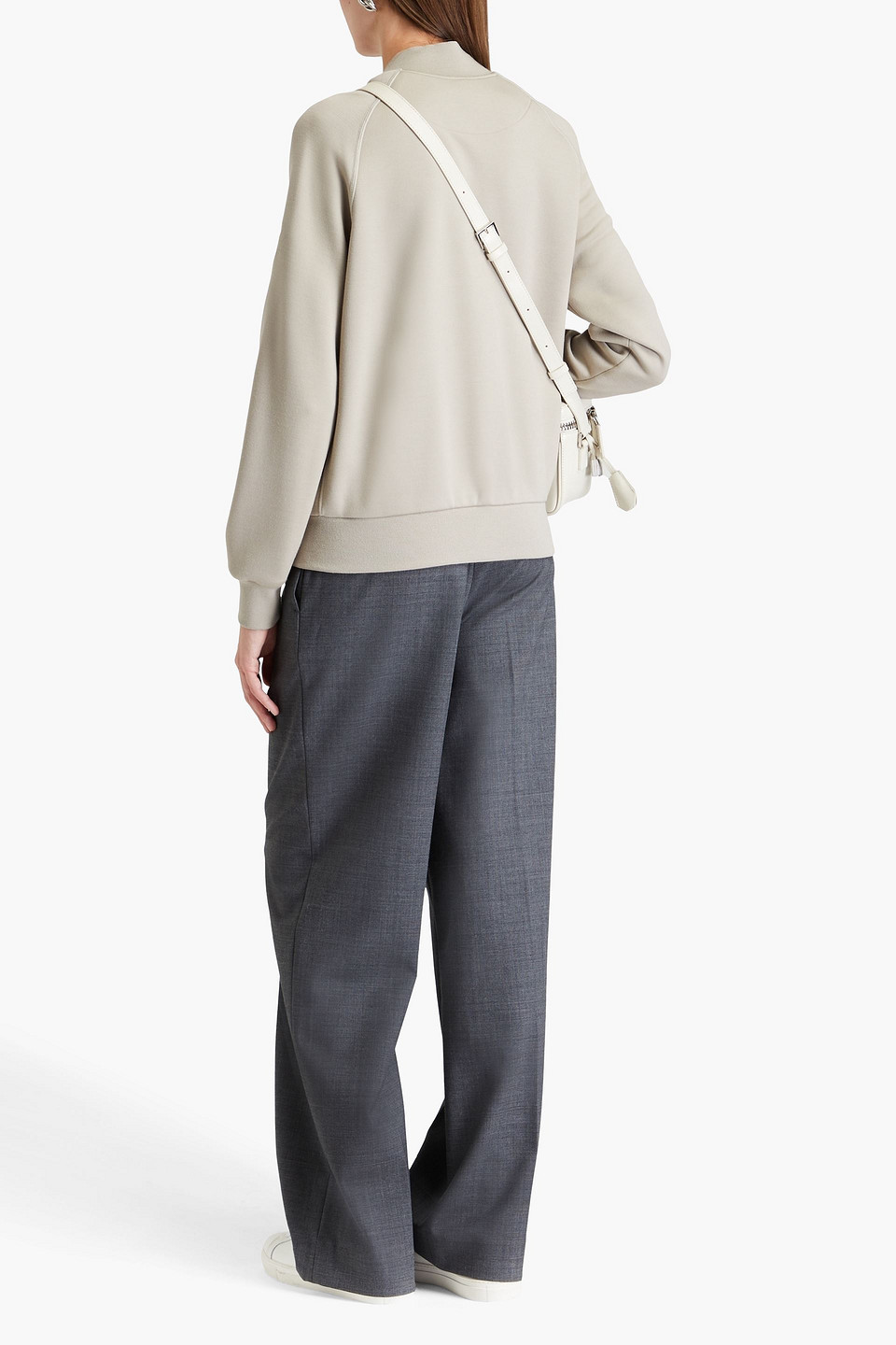 Giorgio Armani Double-breasted Jersey Jacket In Stone