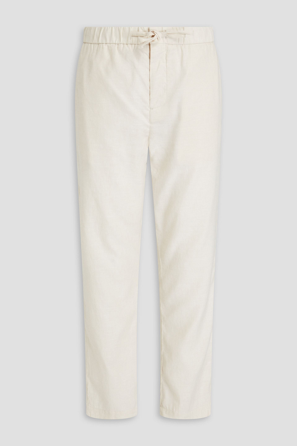 Frescobol Carioca Oscar Linen And Cotton-blend Drawstring Chinos In Ecru
