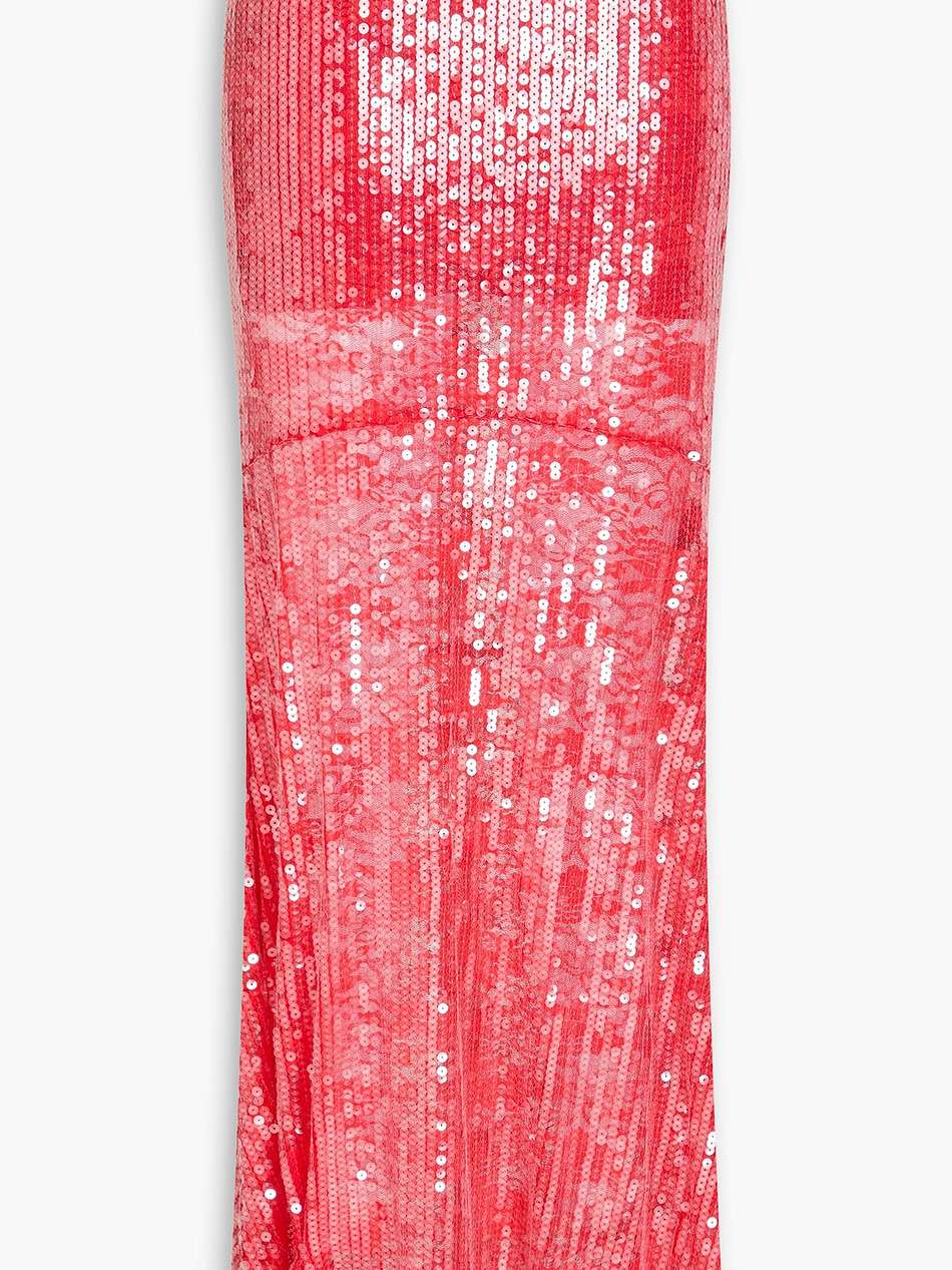 sequined lace maxi skirt