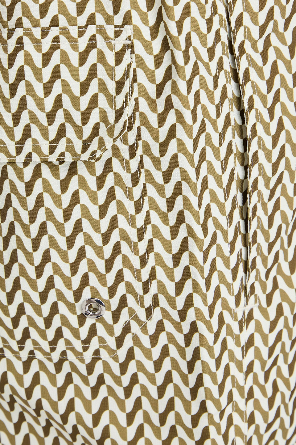 Frescobol Carioca Copacabana Mid-length Herringbone Swim Shorts In Army Green