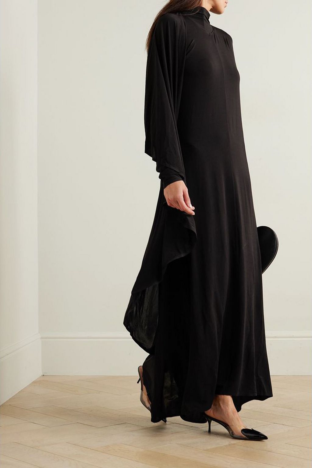 ALAÏA Hooded draped stretch-jersey maxi dress