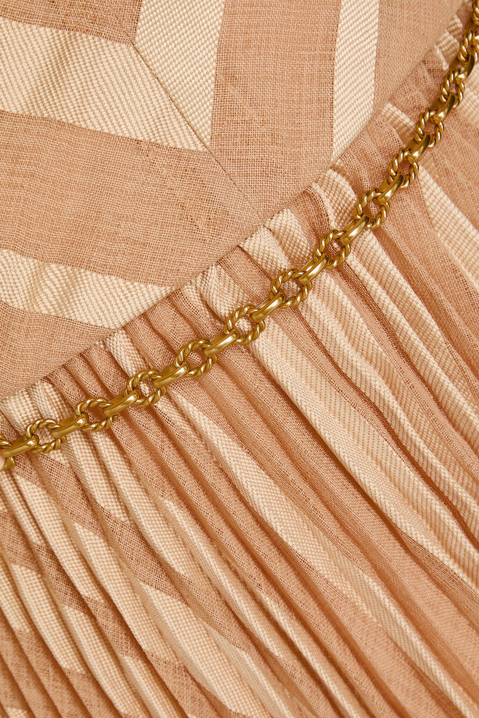 Zimmermann Strapless Pleated Devoré-twill Midi Dress In Sand