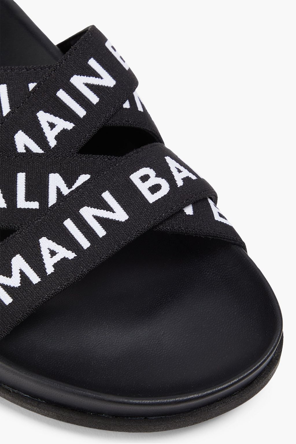 BALMAIN حذاء سلايد من الجاكار مزين بطبعات