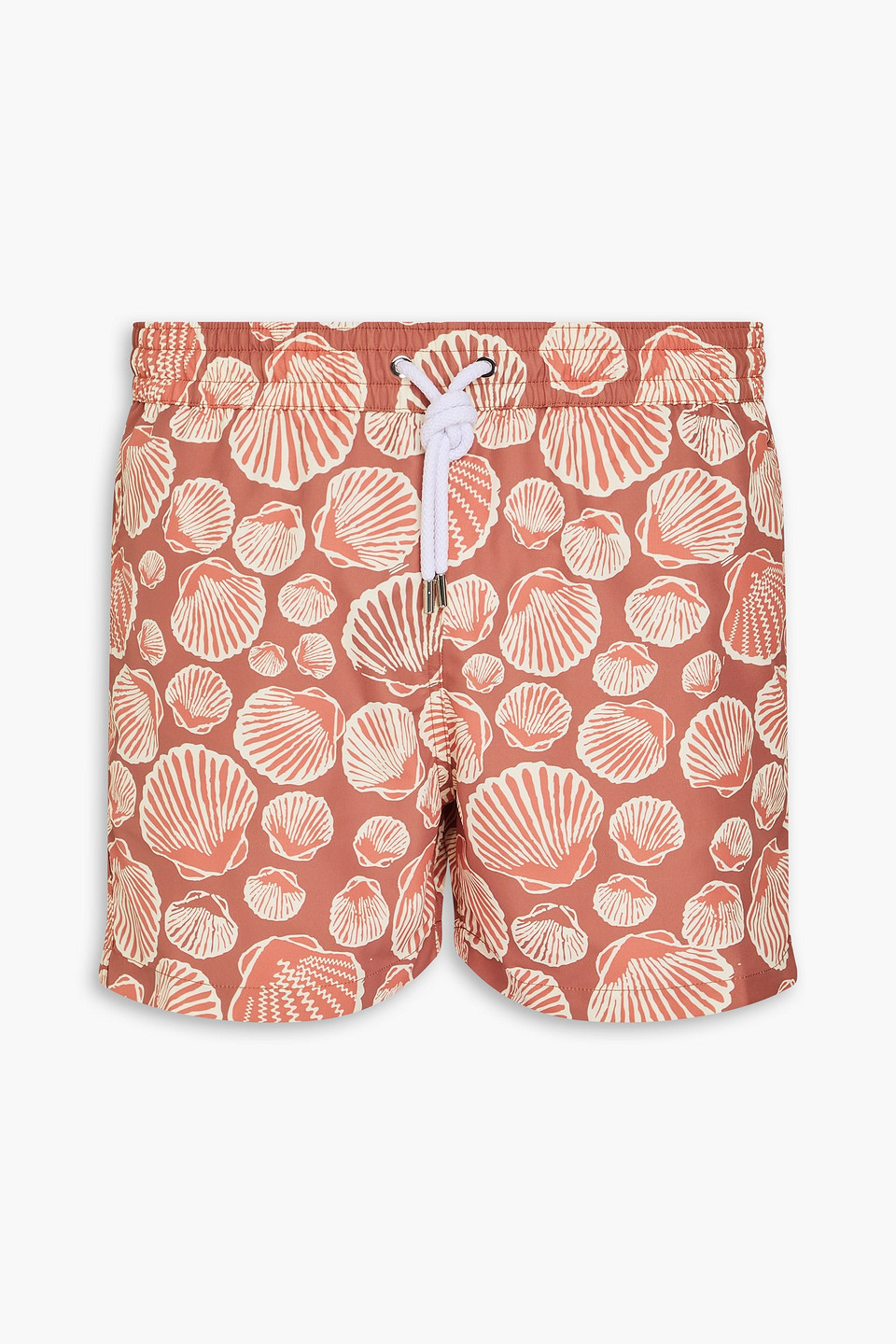 Frescobol Carioca Short-length Printed Swim Shorts In Antique Rose
