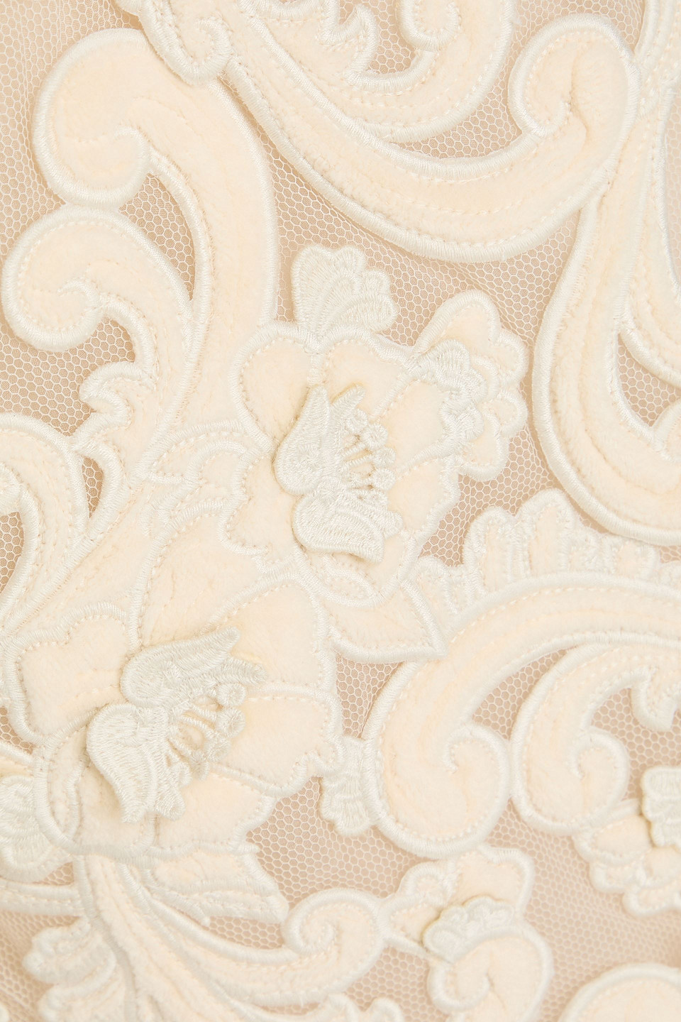 Zimmermann Light Beige Mesh Sensory Motif Gown In Cream