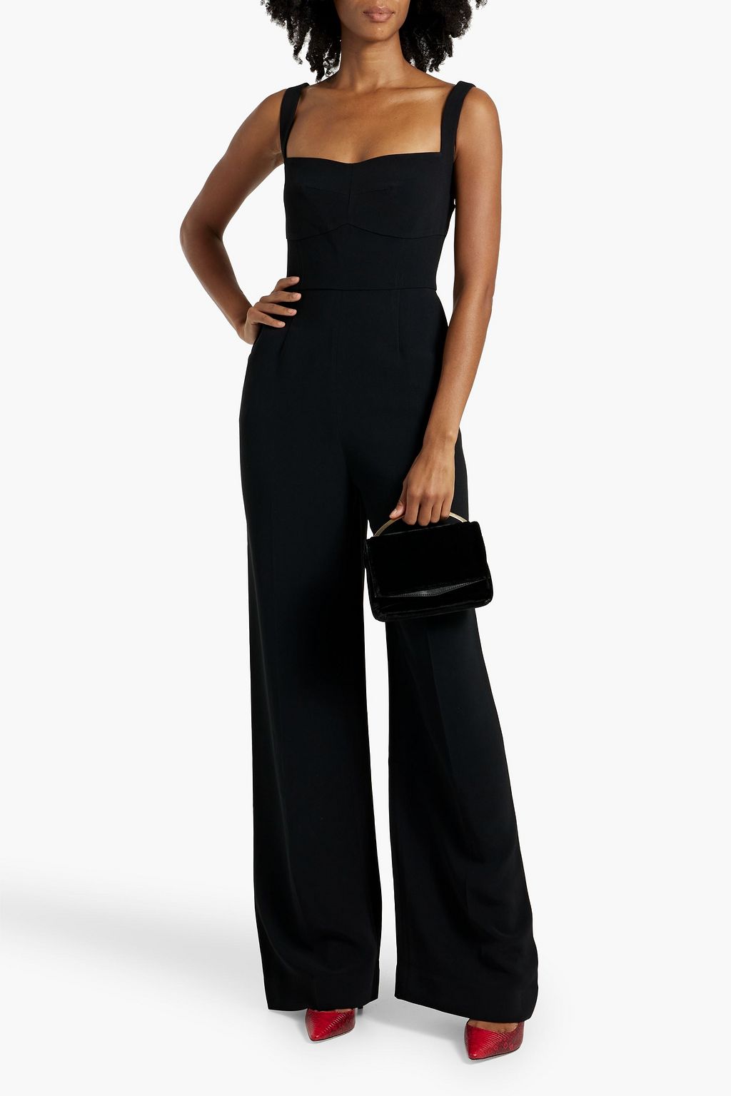 SALONI Rachel crepe wide-leg jumpsuit