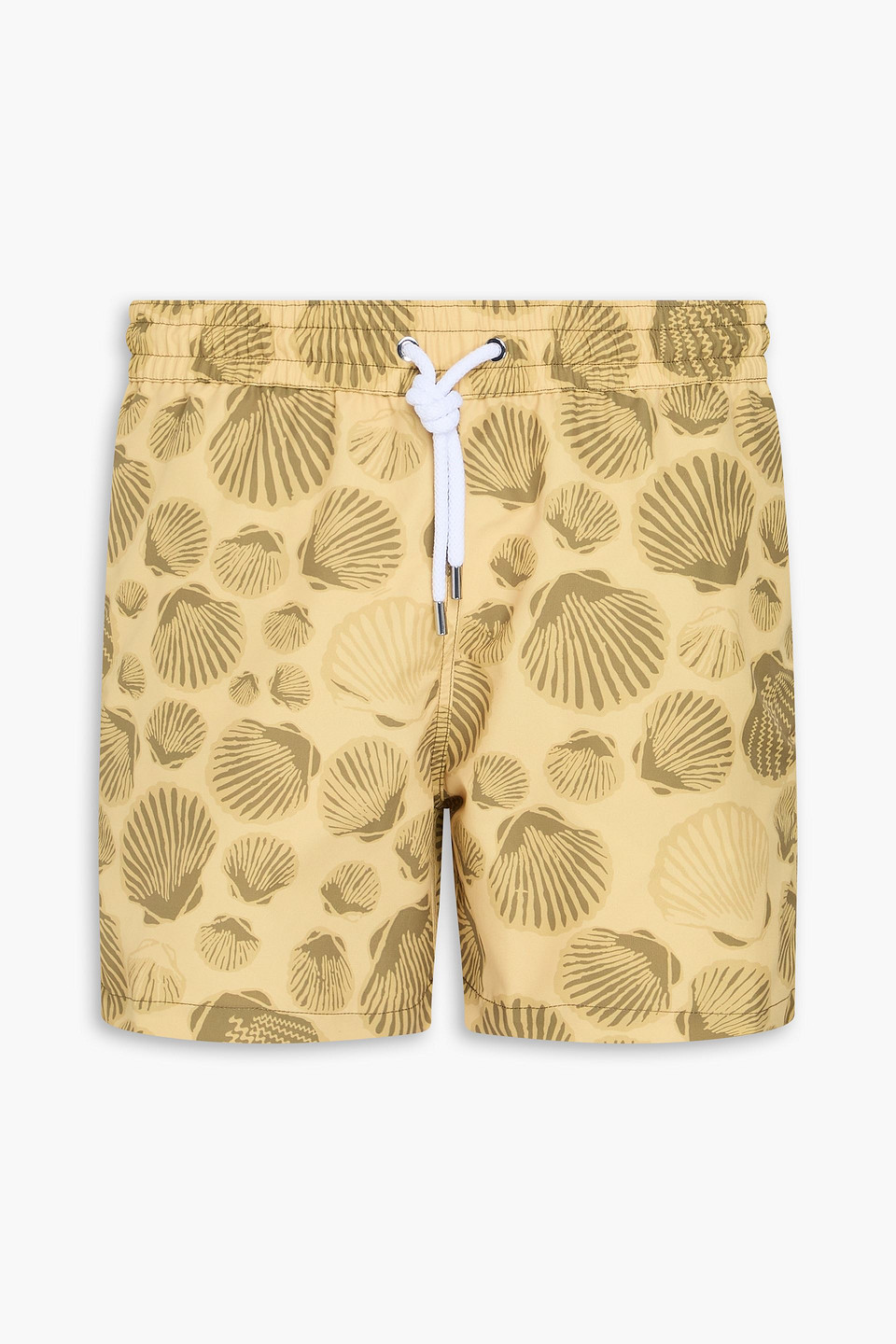 Frescobol Carioca Short-length Printed Swim Shorts In Pastel Yellow