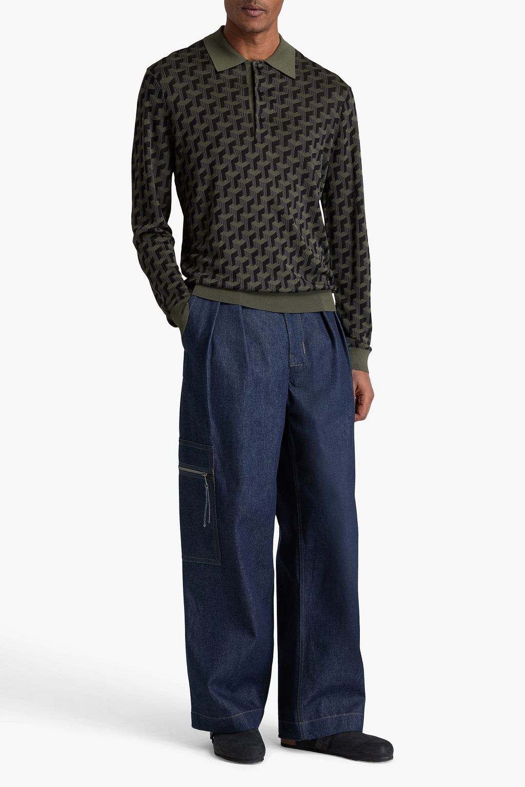 RAG & BONE Vaughn intarsia-knit polo sweater