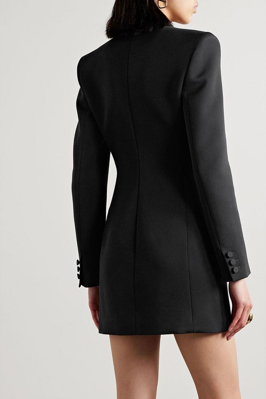 VALENTINO GARAVANI Faille-trimmed grain de poudre wool mini dress