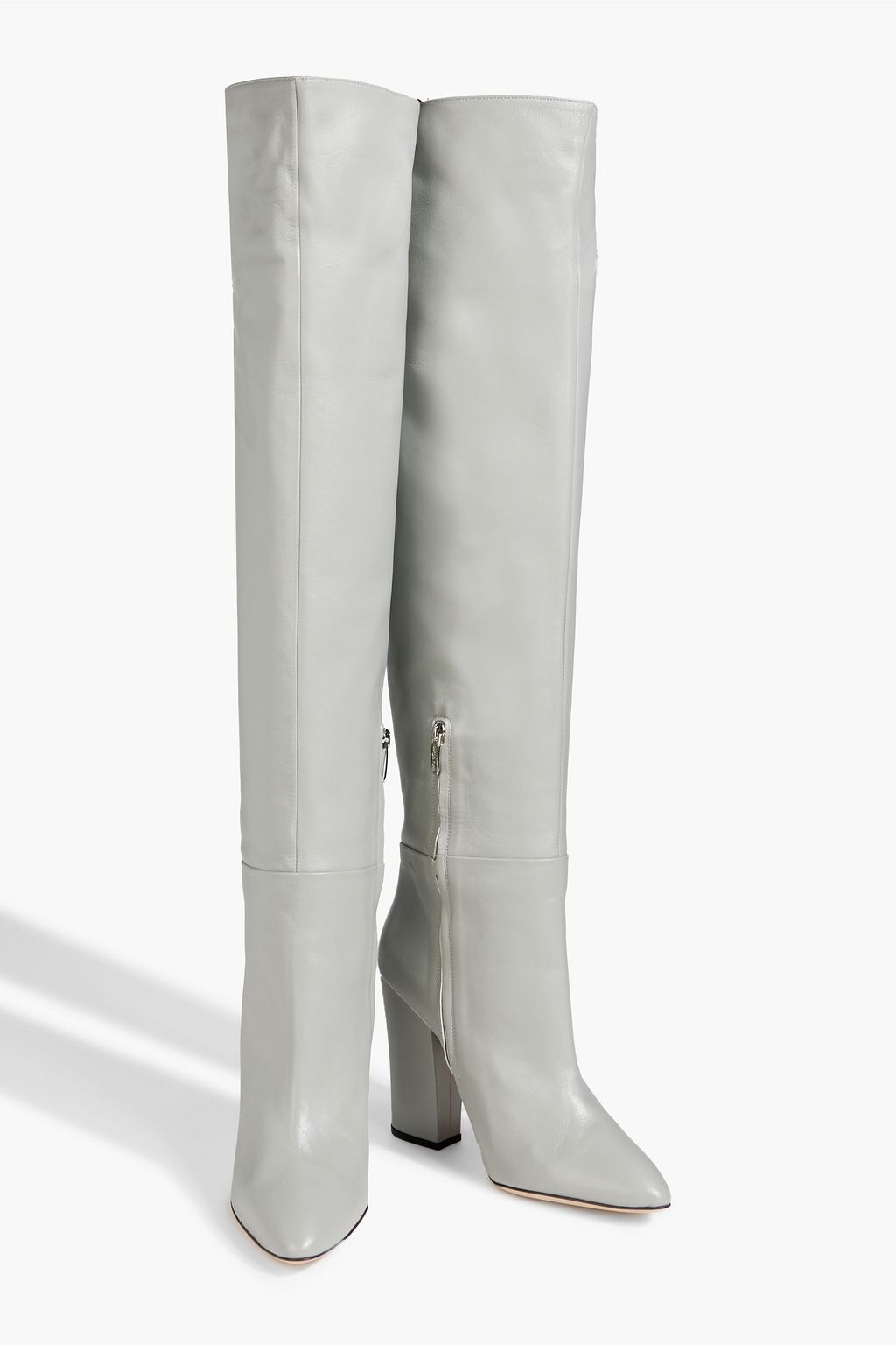 Scarlett leather over the knee boots light gray One Size