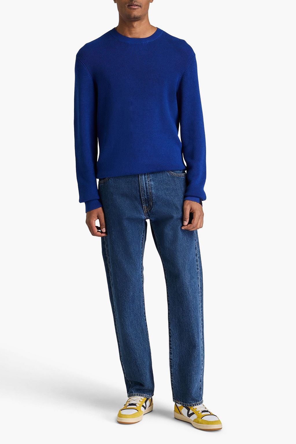 RAG & BONE كنزة رياضية "ديكستر" من مزيج من القطن بتصميم مضلّع