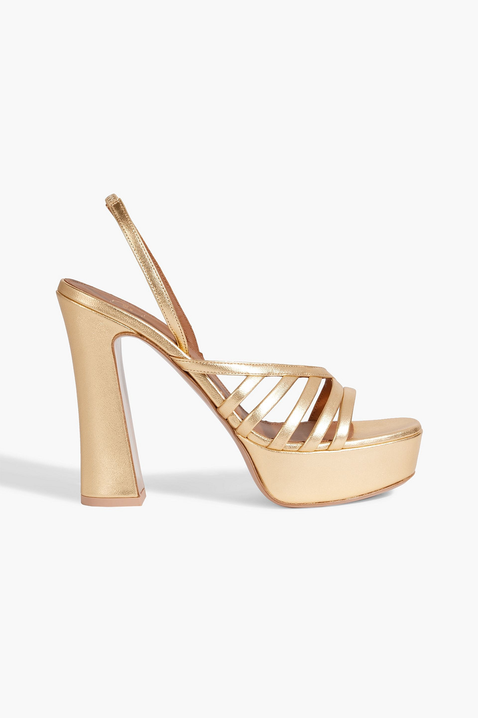 Amaya 125 metallic leather platform slingback sandals