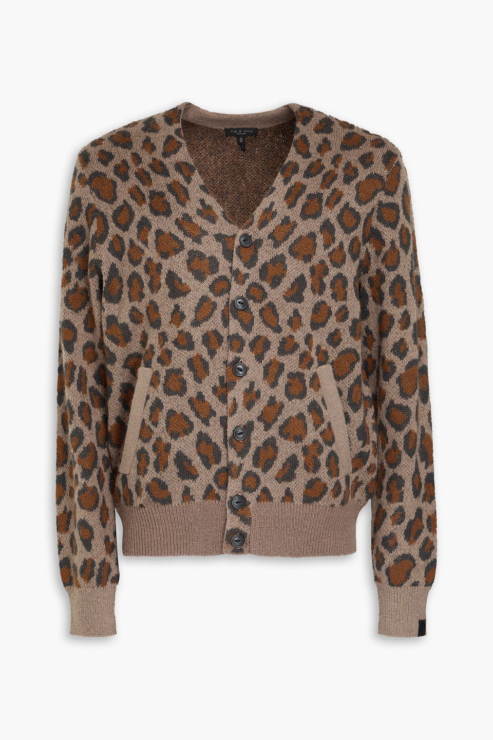 Rag & Bone Winslow Jacquard-knit Cardigan In Animal Print