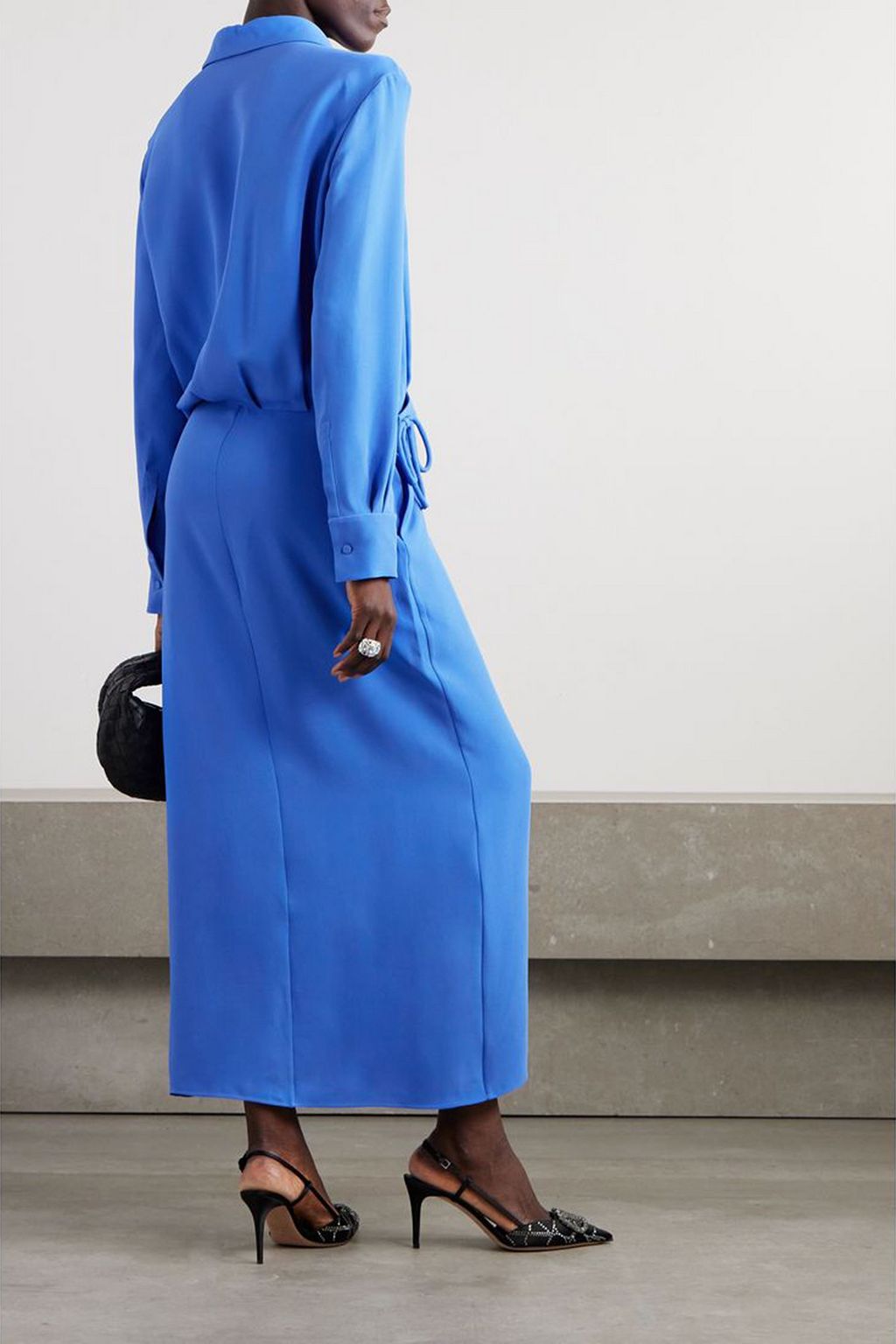 VALENTINO GARAVANI Draped silk-crepe midi wrap dress