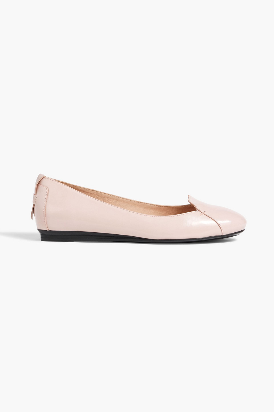 Tod's Glossed-leather Ballet Flats In Blush
