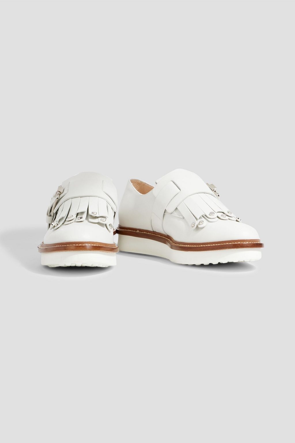 TOD'S Studded fringed leather brogues