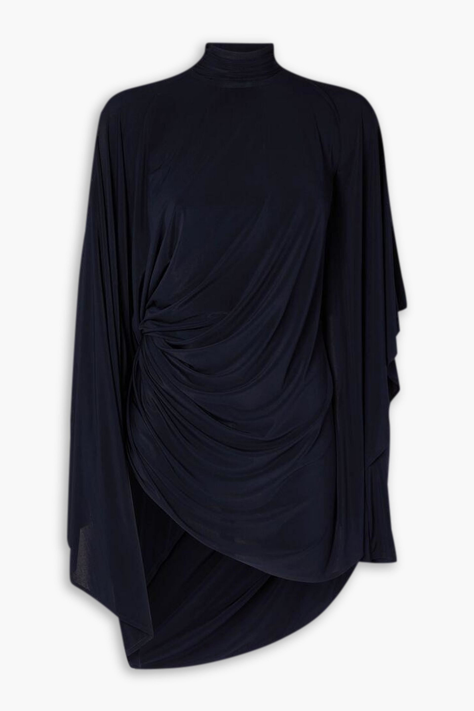 Alaïa Cape-effect draped asymmetric stretch-jersey mini dress thumbnail