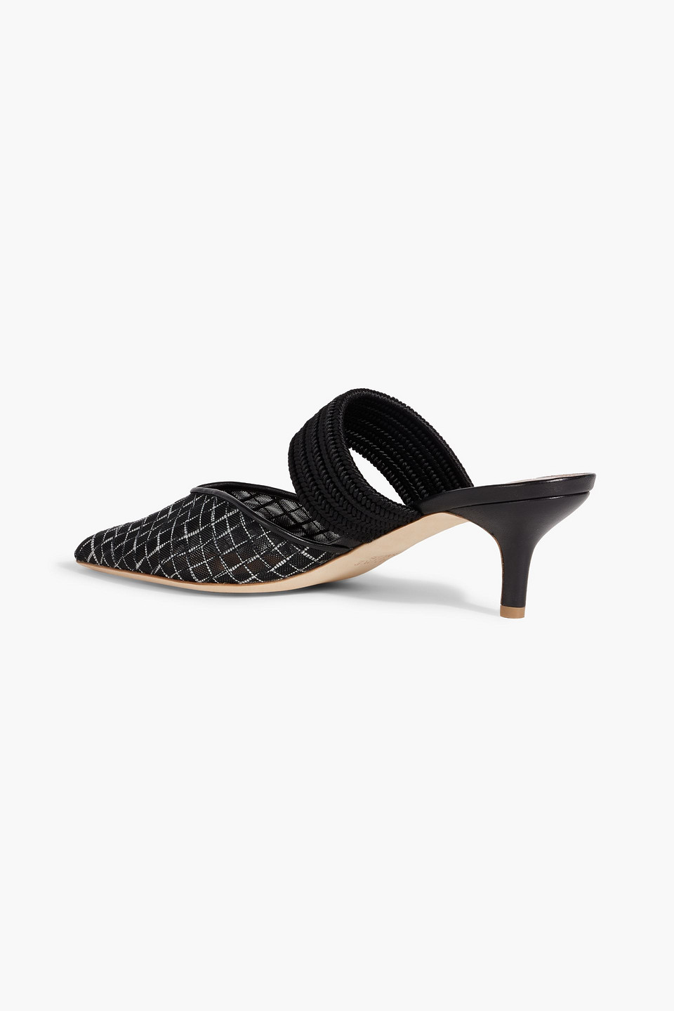 MALONE SOULIERS MAISIE 45 CORD-TRIMMED MESH MULES