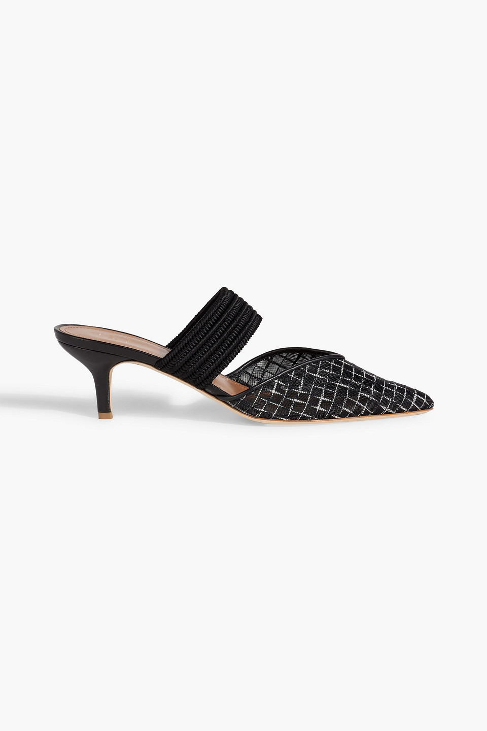 MALONE SOULIERS MAISIE 45 CORD-TRIMMED MESH MULES