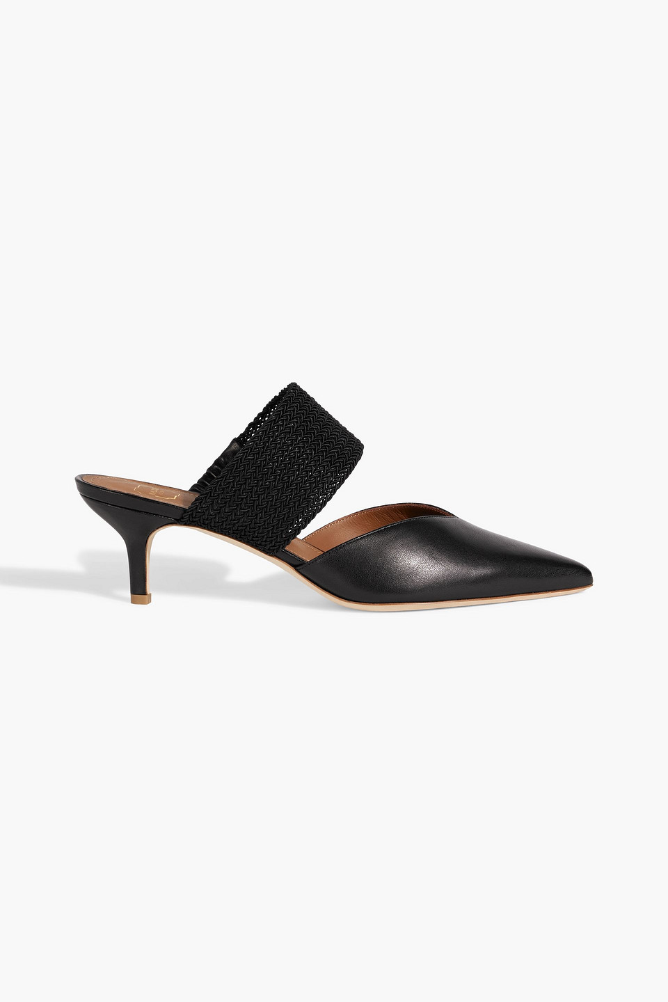 Malone Souliers Maisie 45 Cord-trimmed Leather Mules In Black