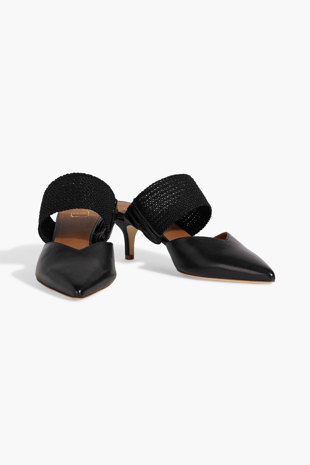 MALONE SOULIERS Maisie 45 cord-trimmed leather mules