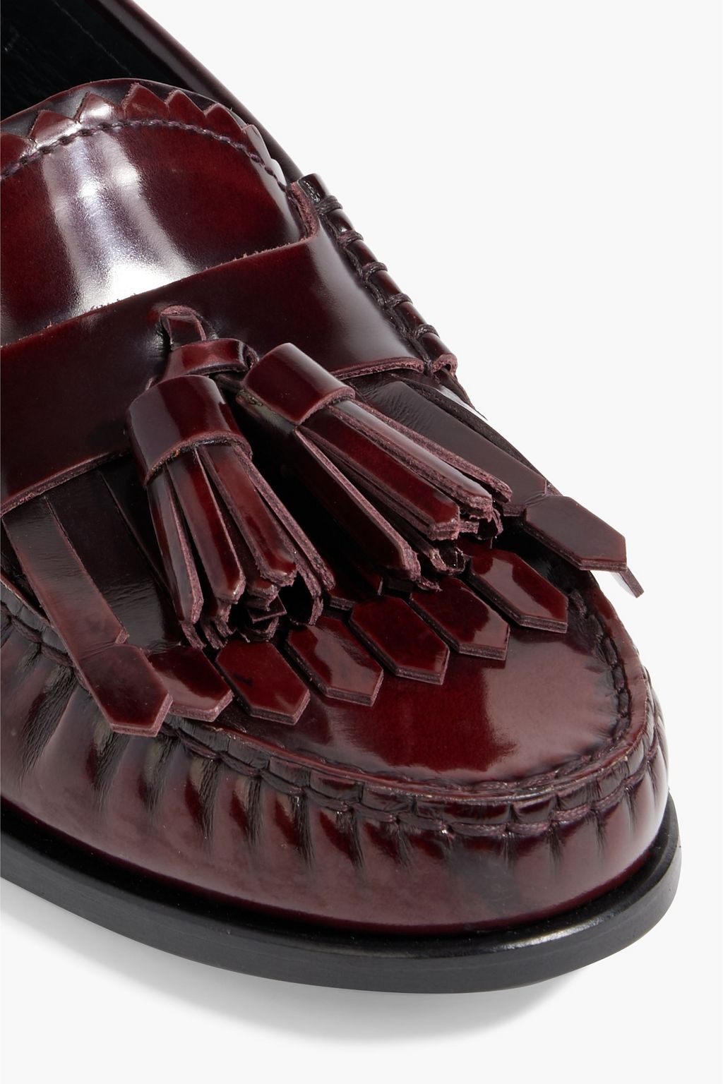 TOD'S Tasseled glossed-leather loafers