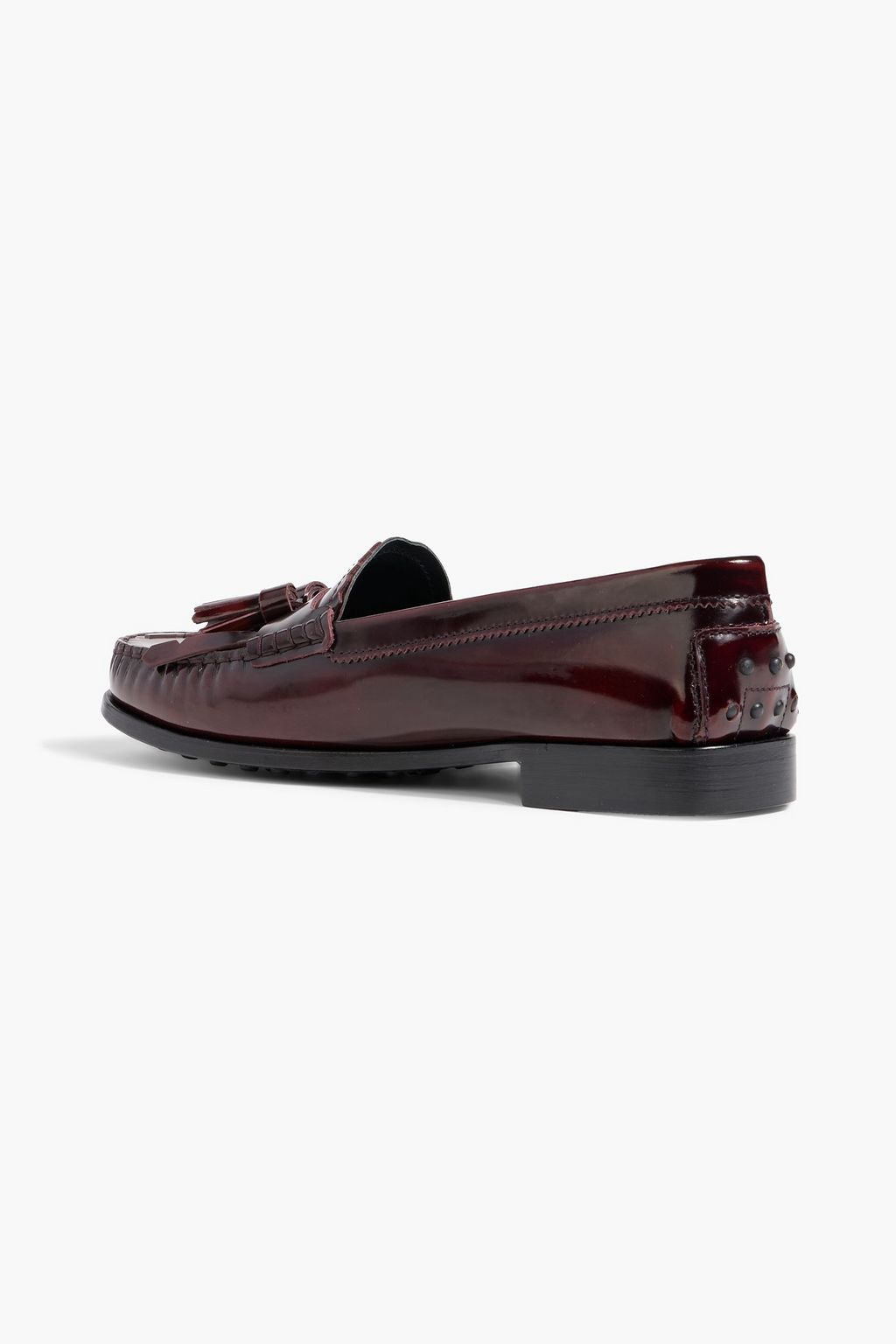 TOD'S Tasseled glossed-leather loafers
