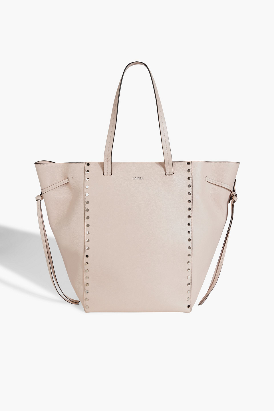 Isabel Marant Oskan Studded Pebbled-leather Tote In Blush