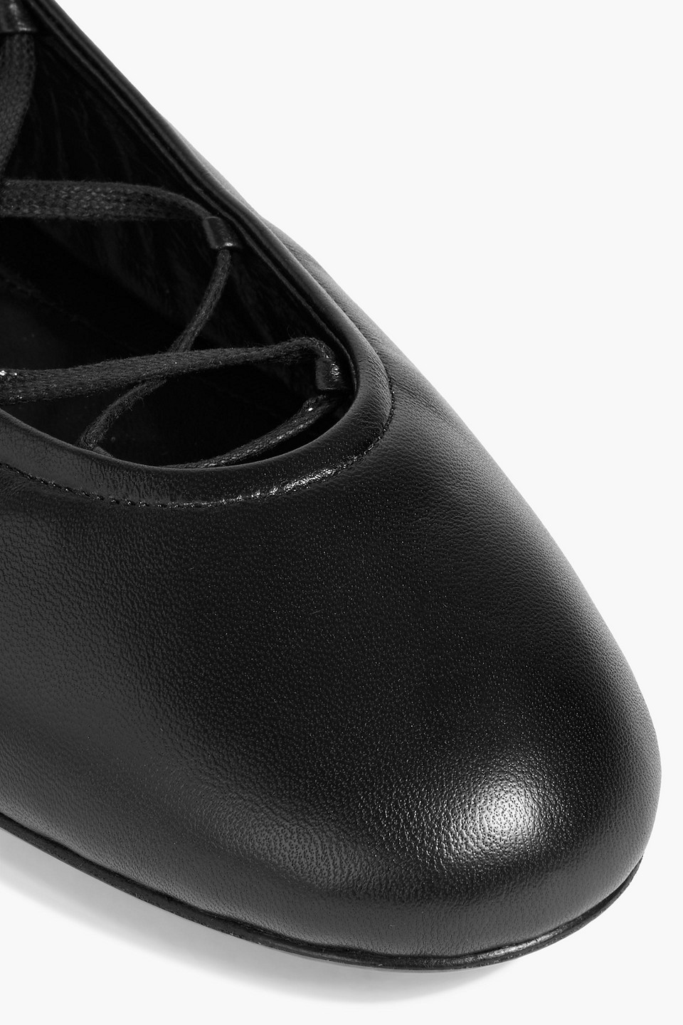 CO LACE-UP LEATHER BALLET FLATS