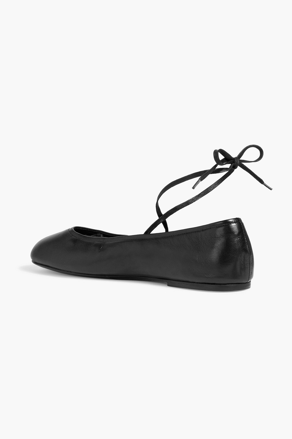 CO LACE-UP LEATHER BALLET FLATS