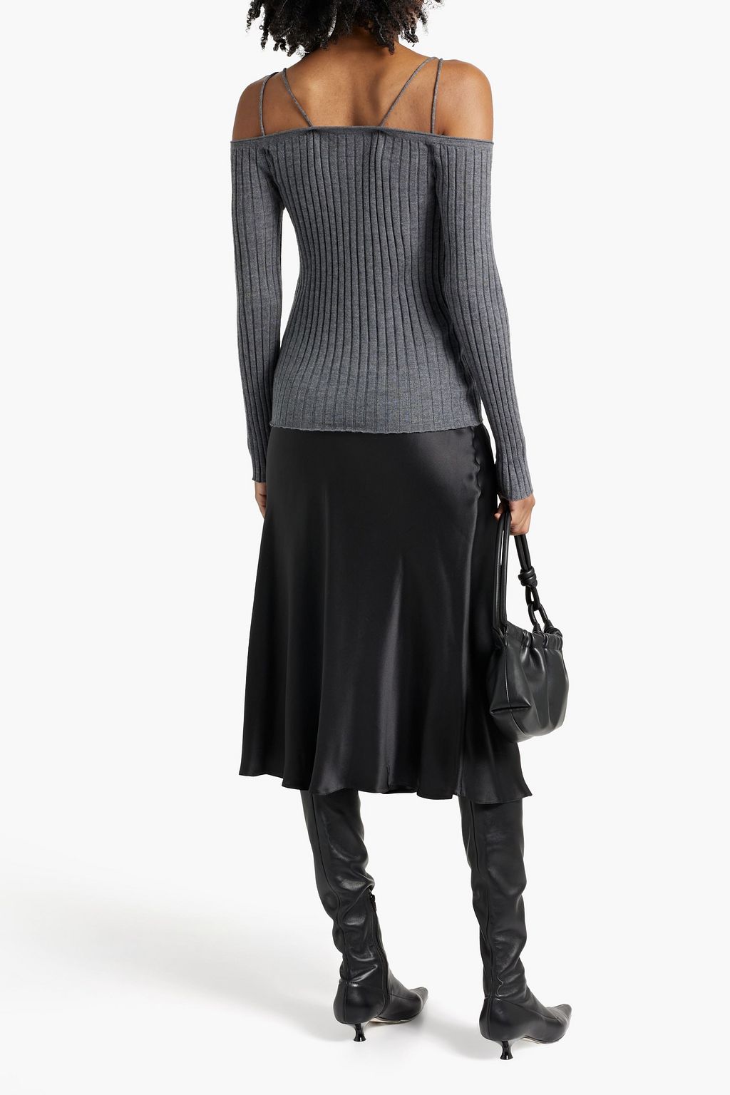 LISA YANG Clarissa cold-shoulder ribbed cashmere top