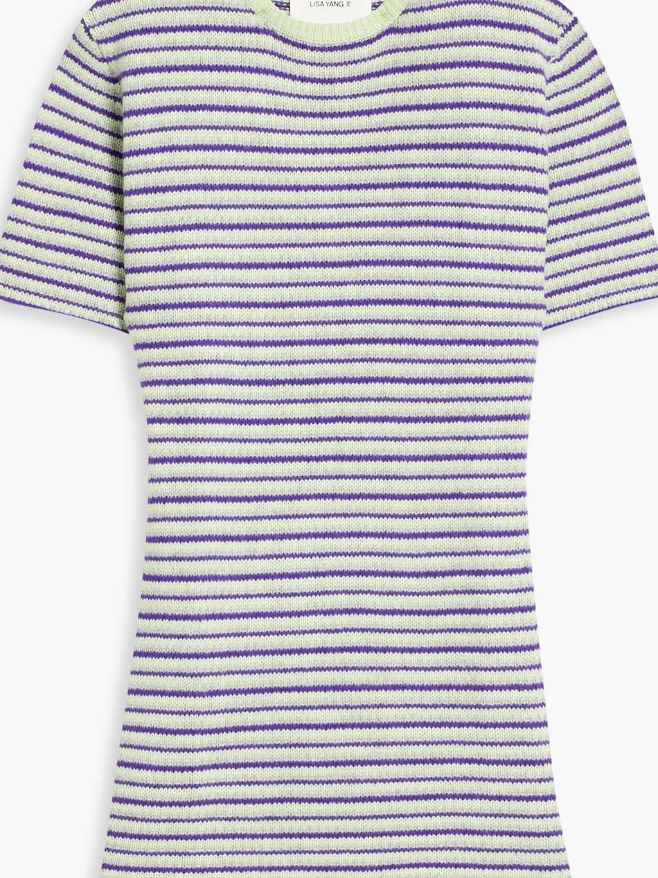 kian striped cashmere mini dress