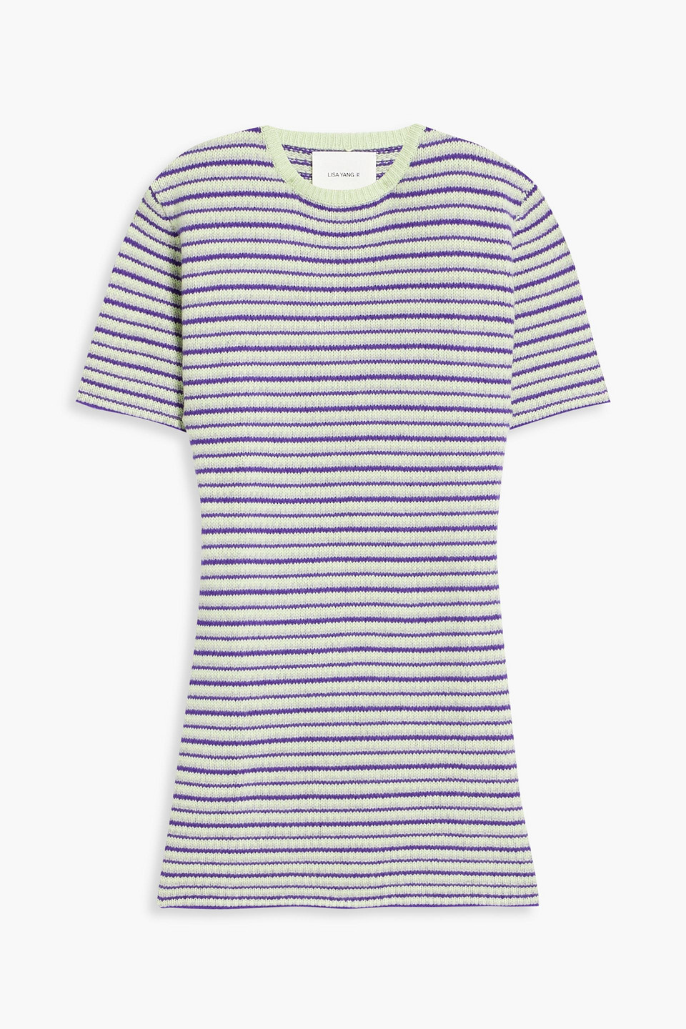 Lisa Yang Kian Striped Cashmere Mini Dress In Mint