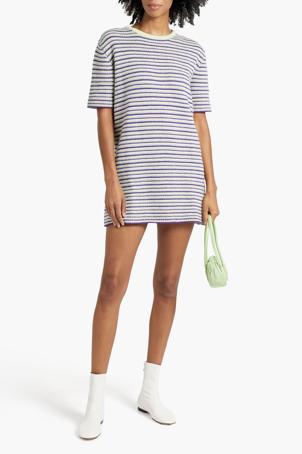 LISA YANG Kian striped cashmere mini dress